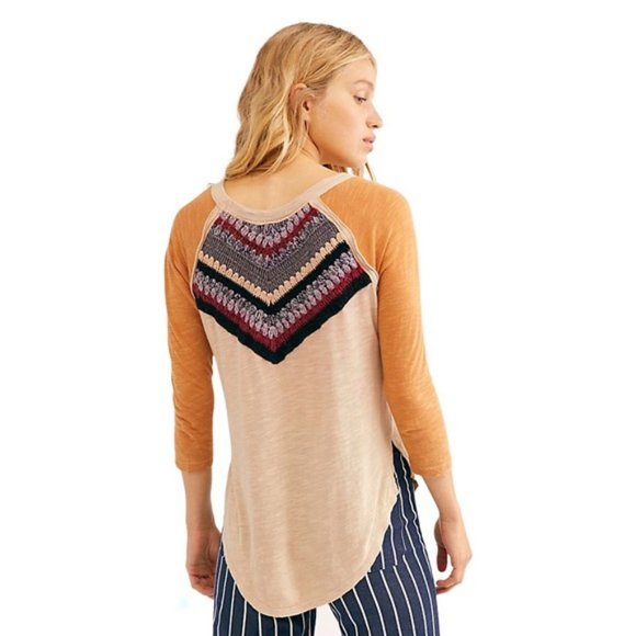 Free People Spring Bound Crochet Tee Small - Picture 4 of 14